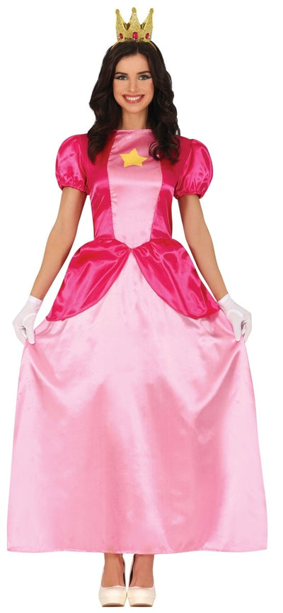 Prinses Peach Jurk Dames – Roze Prinsessenkostuum