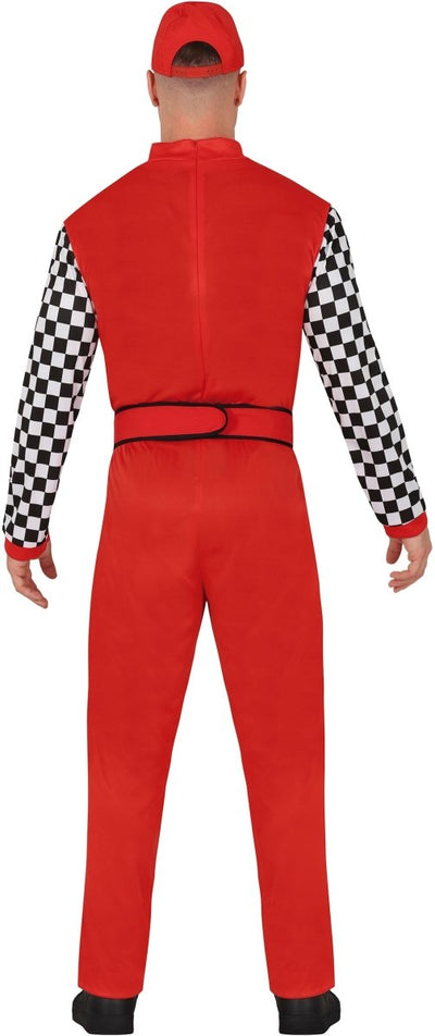 Racepak Heren Rood/Wit – Coureur Kostuum met Pet