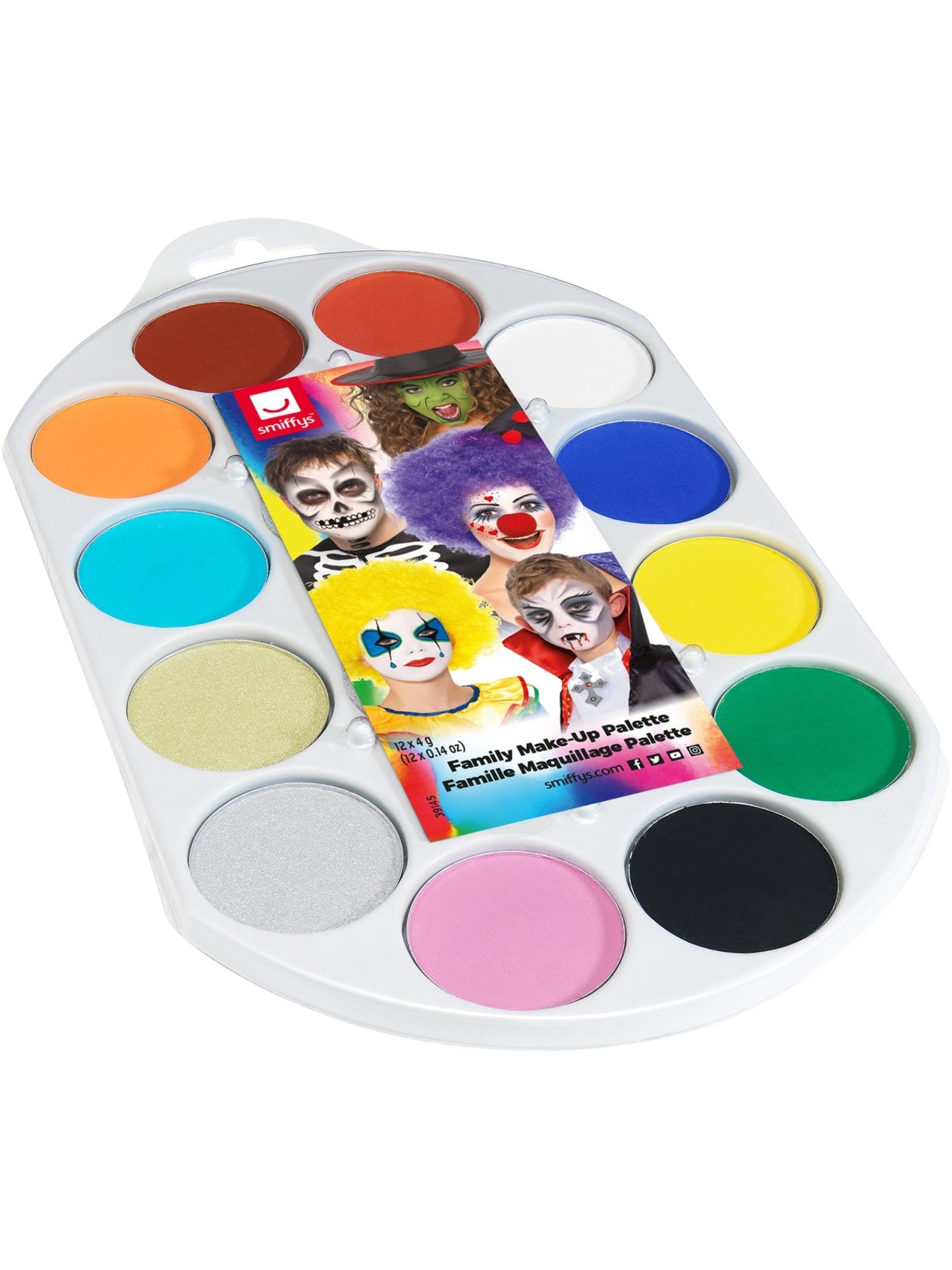 Schminkset 12 Kleuren met Kwasten & Sponsjes