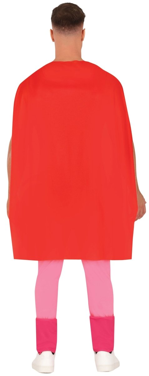 Superheld Kostuum Heren – “Fuckman” Roze Cape & Pak (Parodie)