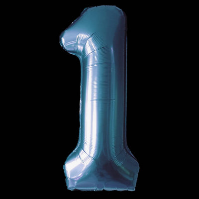 Ballon Blauw  - 97cm - Cijfer 1