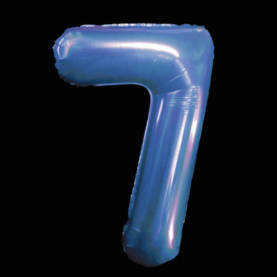 Ballon Blauw  - 97cm - Cijfer 7