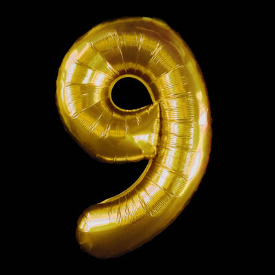 Cijfer Ballon goud - 97cm - Cijfer 9