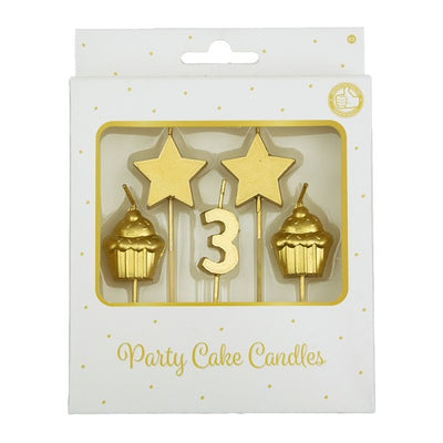 Party Cake Candles - 3 Jaar