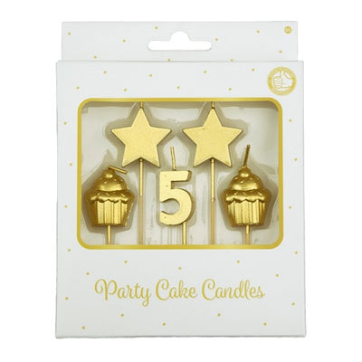Party Cake Candles - 5 Jaar