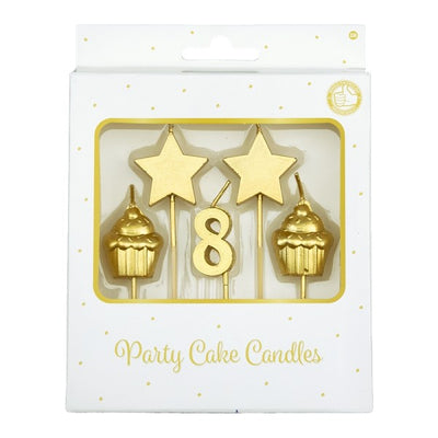 Party Cake Candles - 8 Jaar