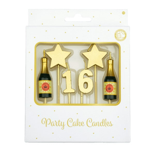 Party Cake Candles - 16 Jaar