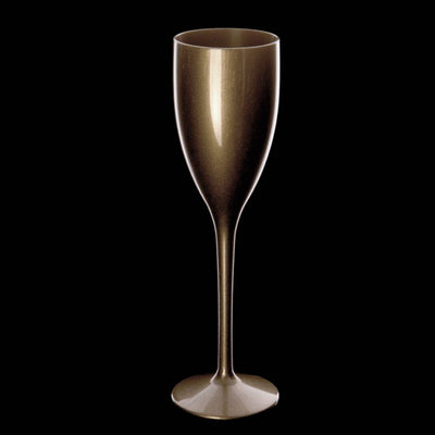 Kunststof champagneglazen - 15cl - Goud  (6 stuks)