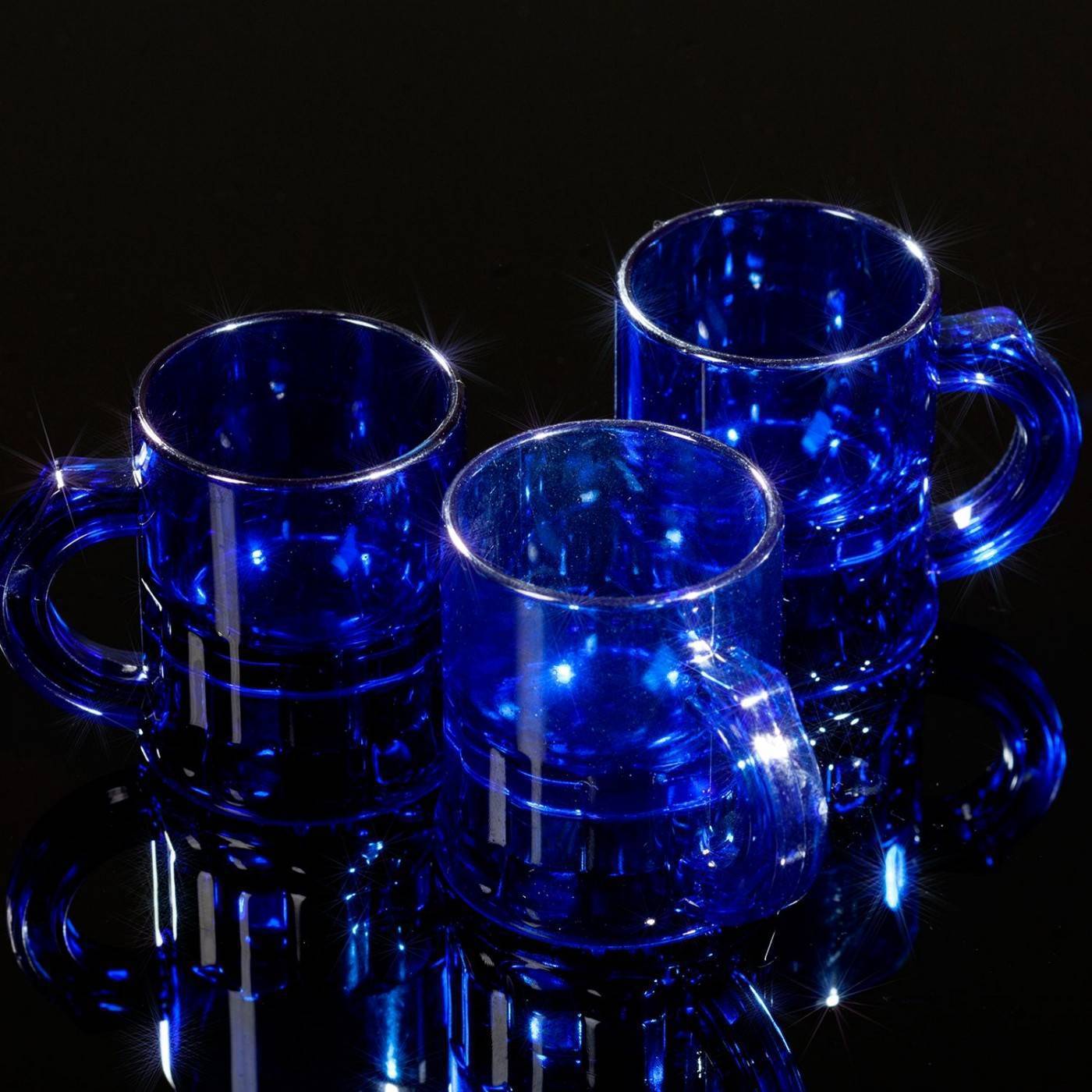 Fluoreszierende blaue Schnapsgläser - 2,5 cl (10 Stück)