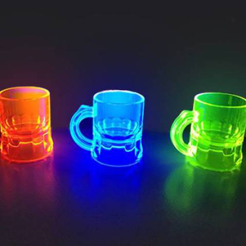 Fluoreszierende blaue Schnapsgläser - 2,5 cl (10 Stück)