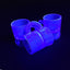 Fluoreszierende blaue Schnapsgläser - 2,5 cl (10 Stück)