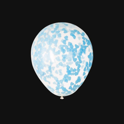 Confetti ballonnen - Blauwe hartjes confetti - 40cm (5 Stuks)