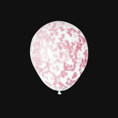 Confetti ballonnen - Roze hartjes confetti - 40cm (5 Stuks)