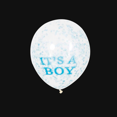 Confetti ballonnen - It's a boy - 30cm  (6 Stuks)