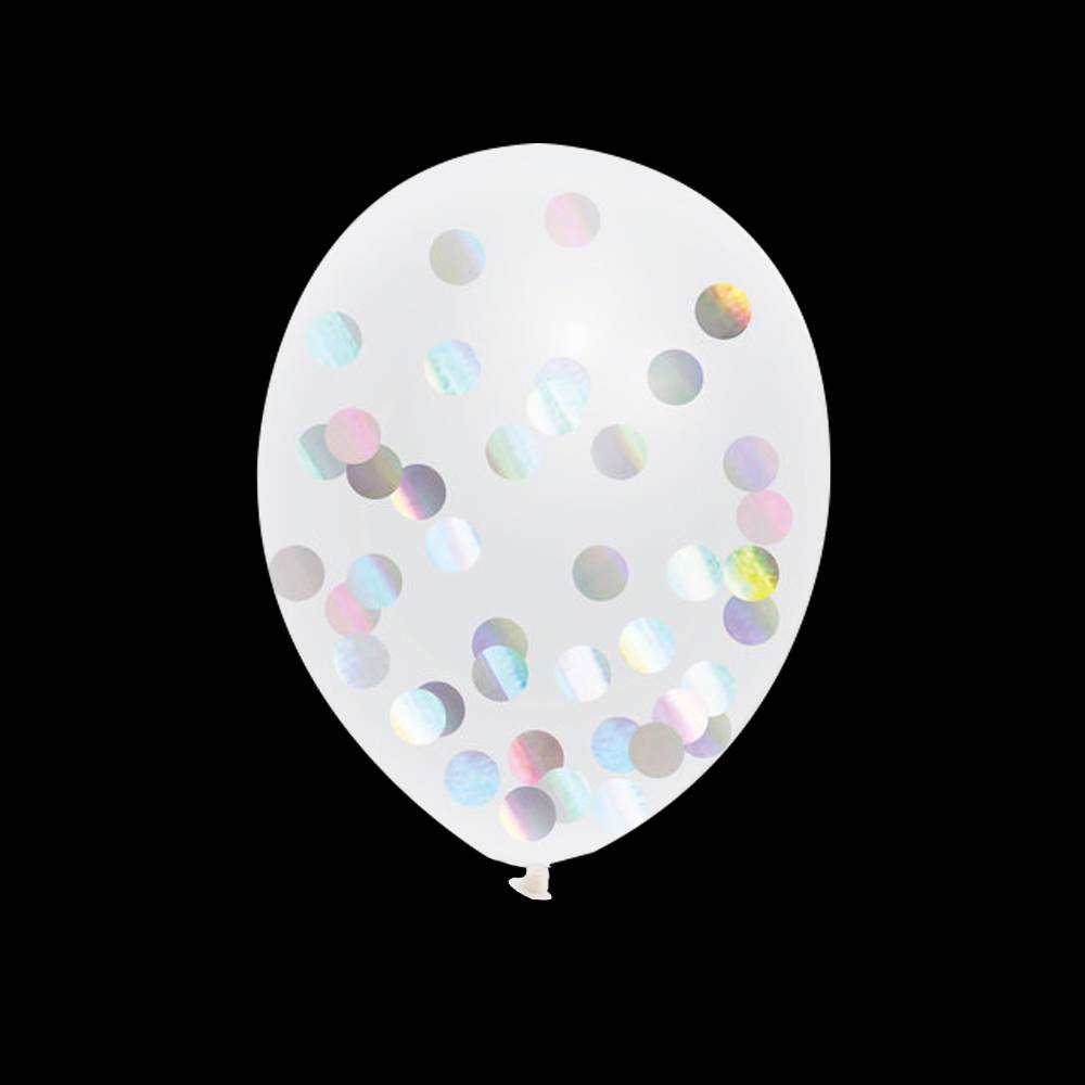 Confetti ballonnen - Metallic holografische confetti - 30cm ( 5 Stuks)