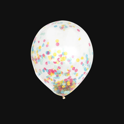 Confetti ballonnen - Multicolor confetti - 30cm (5 Stuks)
