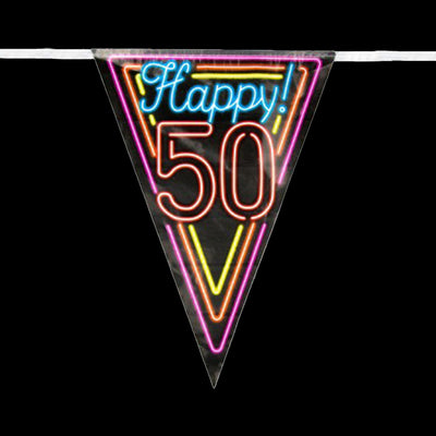 Vlaggenlijn Neon - 50 jaar - 10 Meter