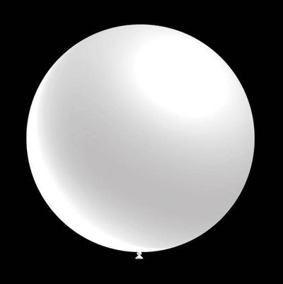 Witte ballonnen - Metallic rond - 28cm - (50 Stuks)