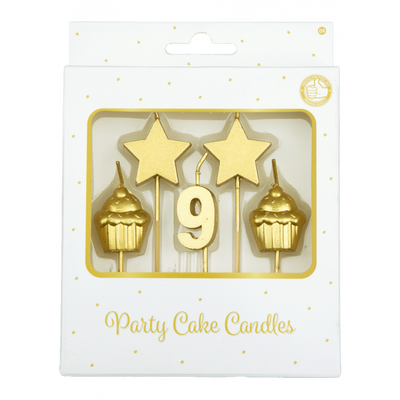 Party Cake Candles - 9 Jaar