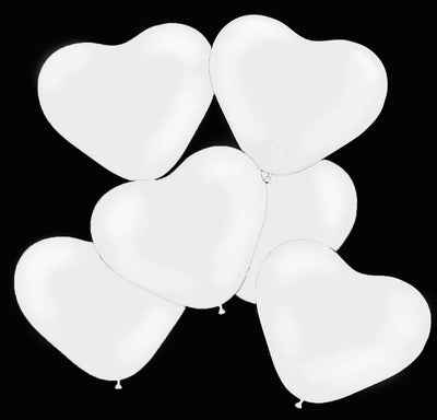 Hartjes ballonnen - Wit - 25cm (25 Stuks)