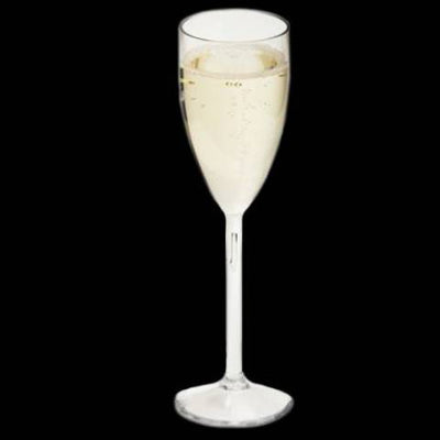 Kunststof champagneglazen - 15cl - Transparant (6 stuks)