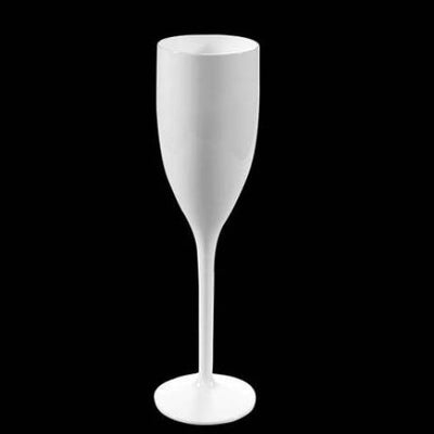 Kunststof champagneglazen - 15cl - Wit  (6 stuks)