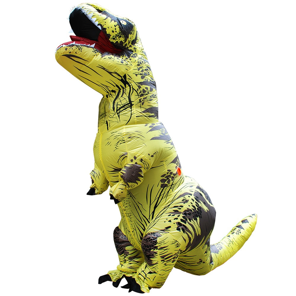 Opblaasbaar dinosauruskostuum kinderen groen