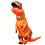 Opblaasbaar dinosauruskostuum kinderen oranje