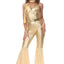 Gouden Disco Kostuum - Voor vrouwen - Jumpsuit + Sjaal + Riem