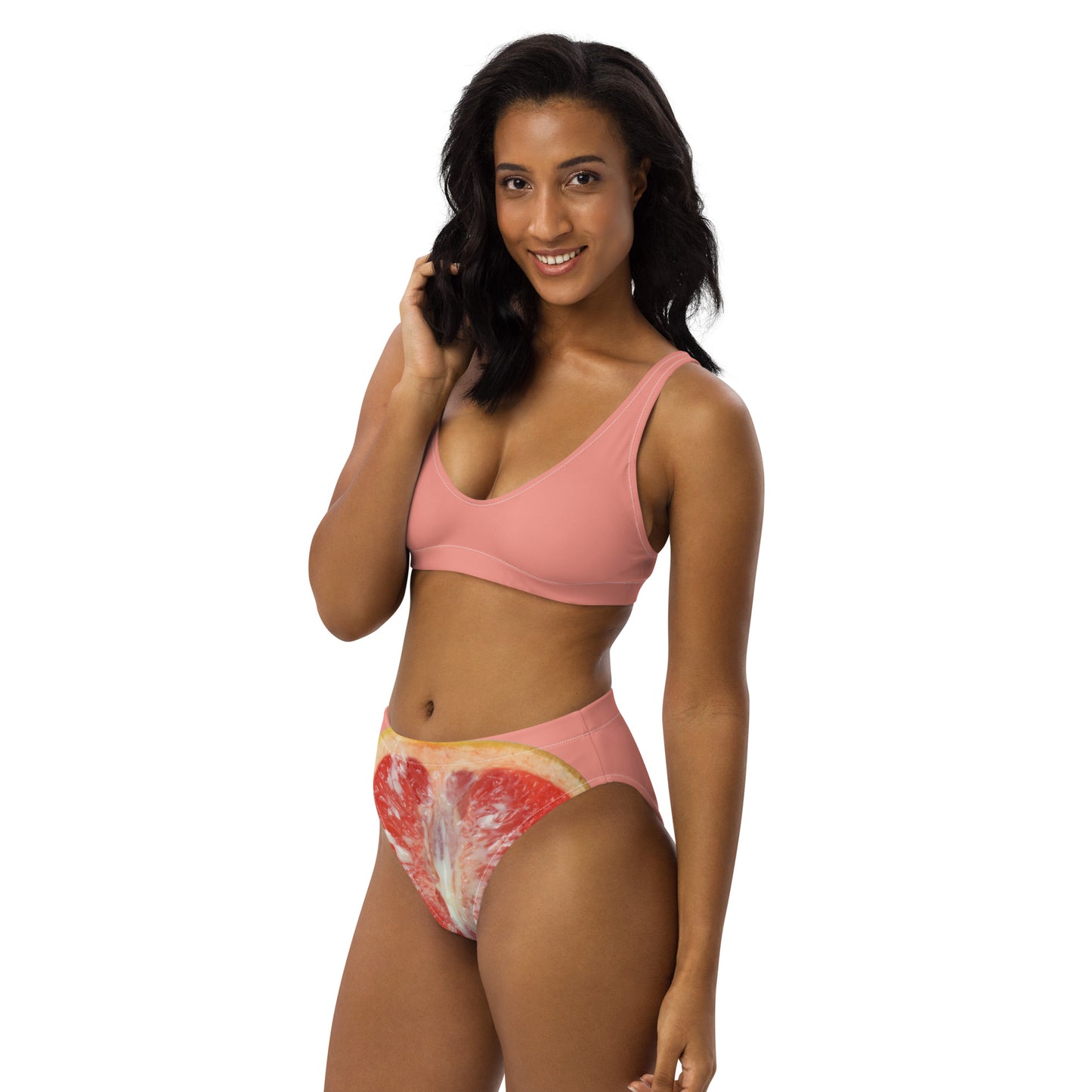 Grapefruit Bikini met Hoge Taille