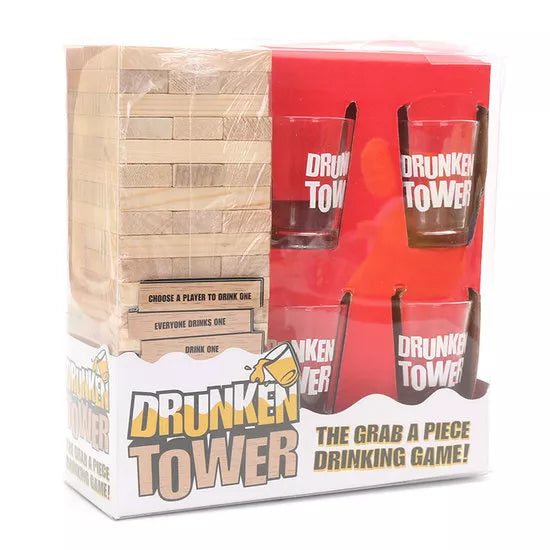 Jenga - Drunken Tower + 4 Shotglazen