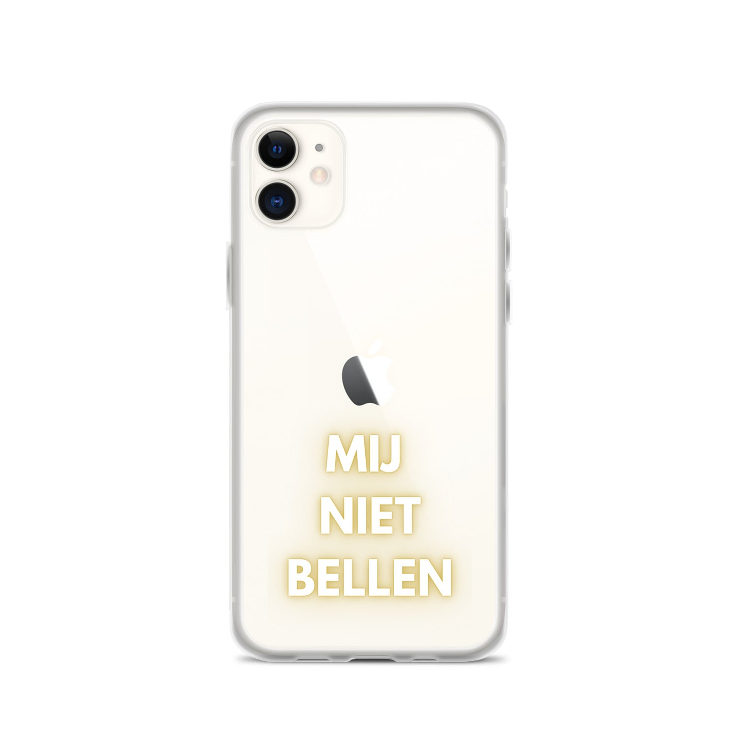 Mij Niet Bellen Doorzichtig iPhone hoesje (iPhone 11iPhone 11 ProiPhone 11 Pro MaxiPhone SEiPhone 12 miniiPhone 12iPhone 12 ProiPhone 12 Pro MaxiPhone 13 miniiPhone 13iPhone 13 ProiPhone 13 Pro Max)