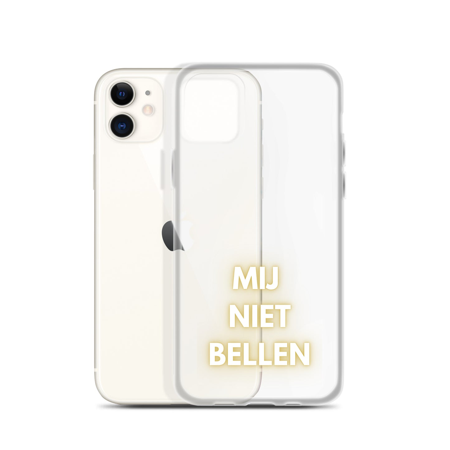 Mij Niet Bellen Doorzichtig iPhone hoesje (iPhone 11iPhone 11 ProiPhone 11 Pro MaxiPhone SEiPhone 12 miniiPhone 12iPhone 12 ProiPhone 12 Pro MaxiPhone 13 miniiPhone 13iPhone 13 ProiPhone 13 Pro Max)