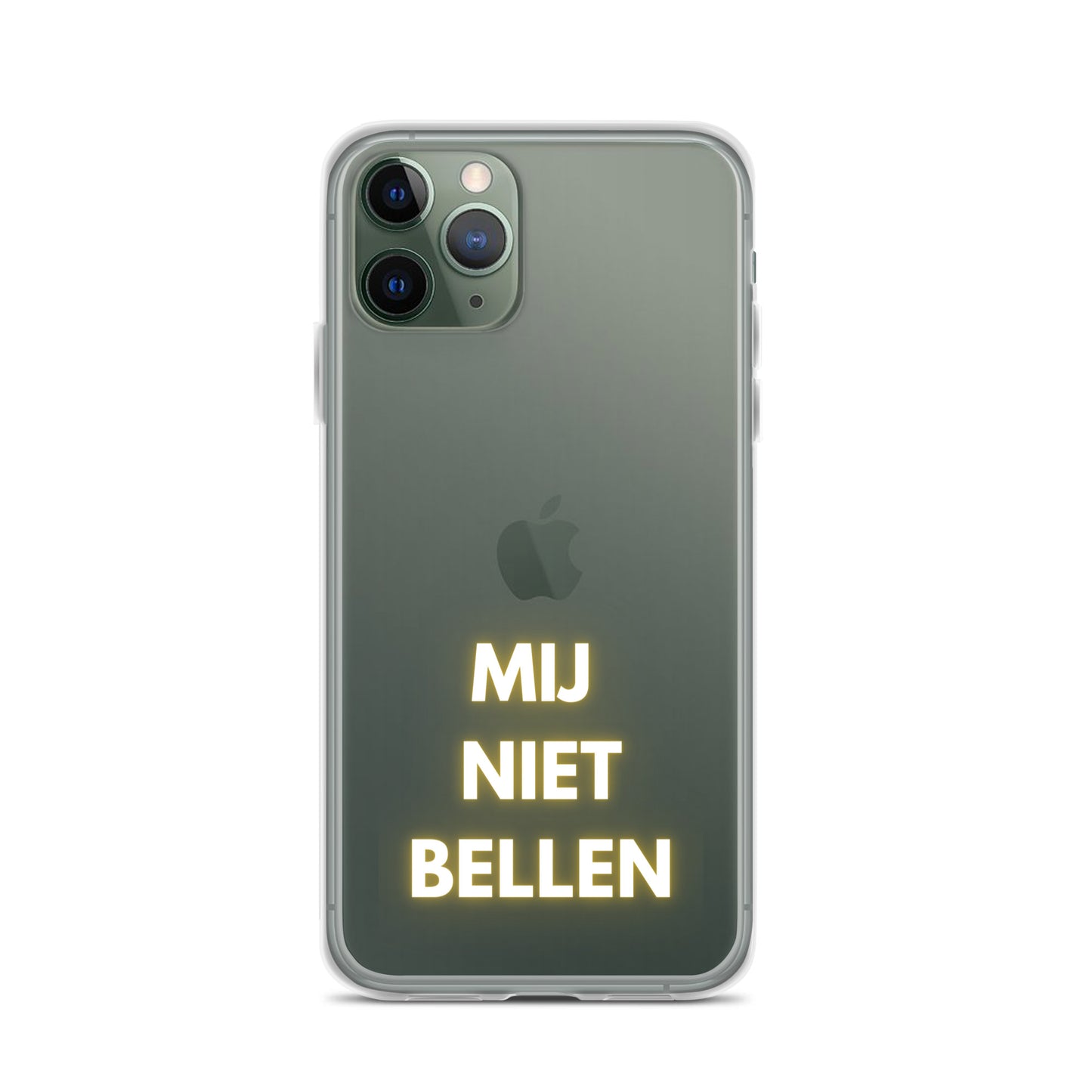 Mij Niet Bellen Doorzichtig iPhone hoesje (iPhone 11iPhone 11 ProiPhone 11 Pro MaxiPhone SEiPhone 12 miniiPhone 12iPhone 12 ProiPhone 12 Pro MaxiPhone 13 miniiPhone 13iPhone 13 ProiPhone 13 Pro Max)