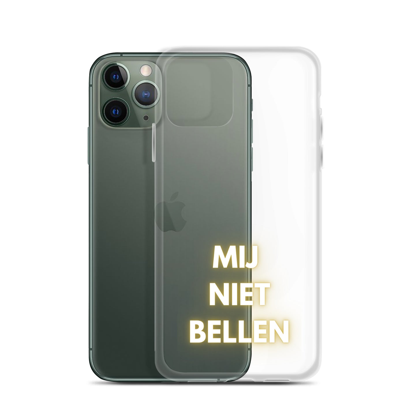 Mij Niet Bellen Doorzichtig iPhone hoesje (iPhone 11iPhone 11 ProiPhone 11 Pro MaxiPhone SEiPhone 12 miniiPhone 12iPhone 12 ProiPhone 12 Pro MaxiPhone 13 miniiPhone 13iPhone 13 ProiPhone 13 Pro Max)