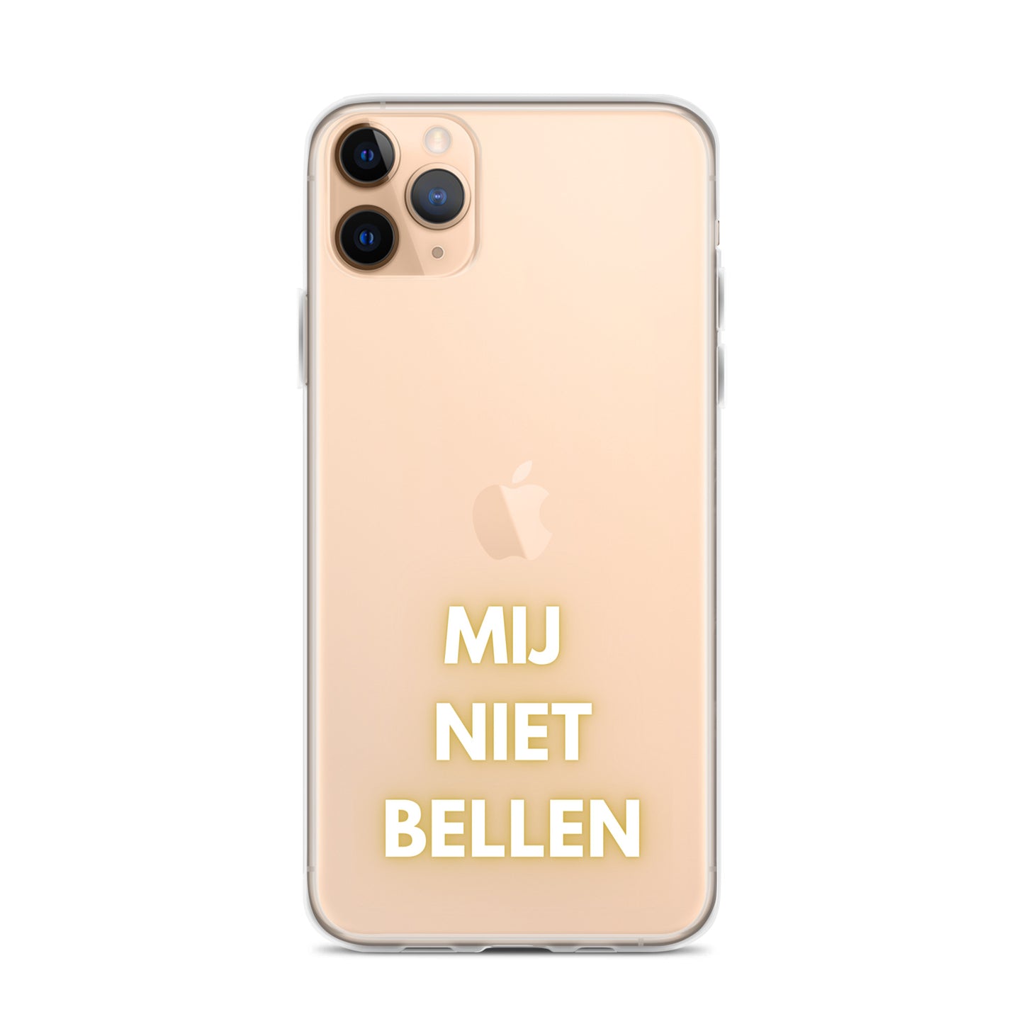 Mij Niet Bellen Doorzichtig iPhone hoesje (iPhone 11iPhone 11 ProiPhone 11 Pro MaxiPhone SEiPhone 12 miniiPhone 12iPhone 12 ProiPhone 12 Pro MaxiPhone 13 miniiPhone 13iPhone 13 ProiPhone 13 Pro Max)