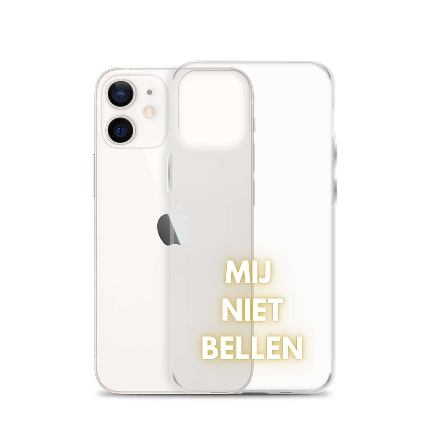 Mij Niet Bellen Doorzichtig iPhone hoesje (iPhone 11iPhone 11 ProiPhone 11 Pro MaxiPhone SEiPhone 12 miniiPhone 12iPhone 12 ProiPhone 12 Pro MaxiPhone 13 miniiPhone 13iPhone 13 ProiPhone 13 Pro Max)