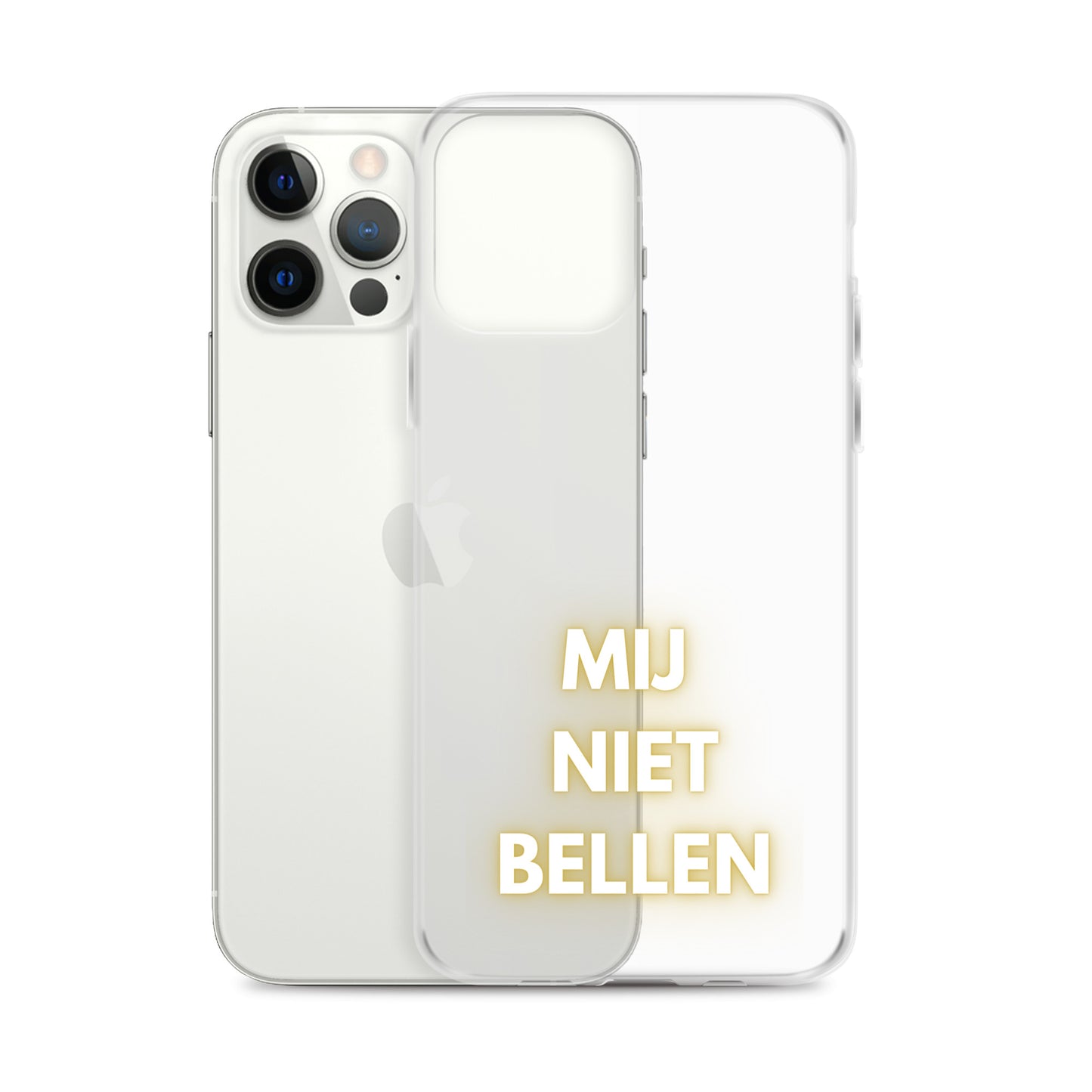 Mij Niet Bellen Doorzichtig iPhone hoesje (iPhone 11iPhone 11 ProiPhone 11 Pro MaxiPhone SEiPhone 12 miniiPhone 12iPhone 12 ProiPhone 12 Pro MaxiPhone 13 miniiPhone 13iPhone 13 ProiPhone 13 Pro Max)