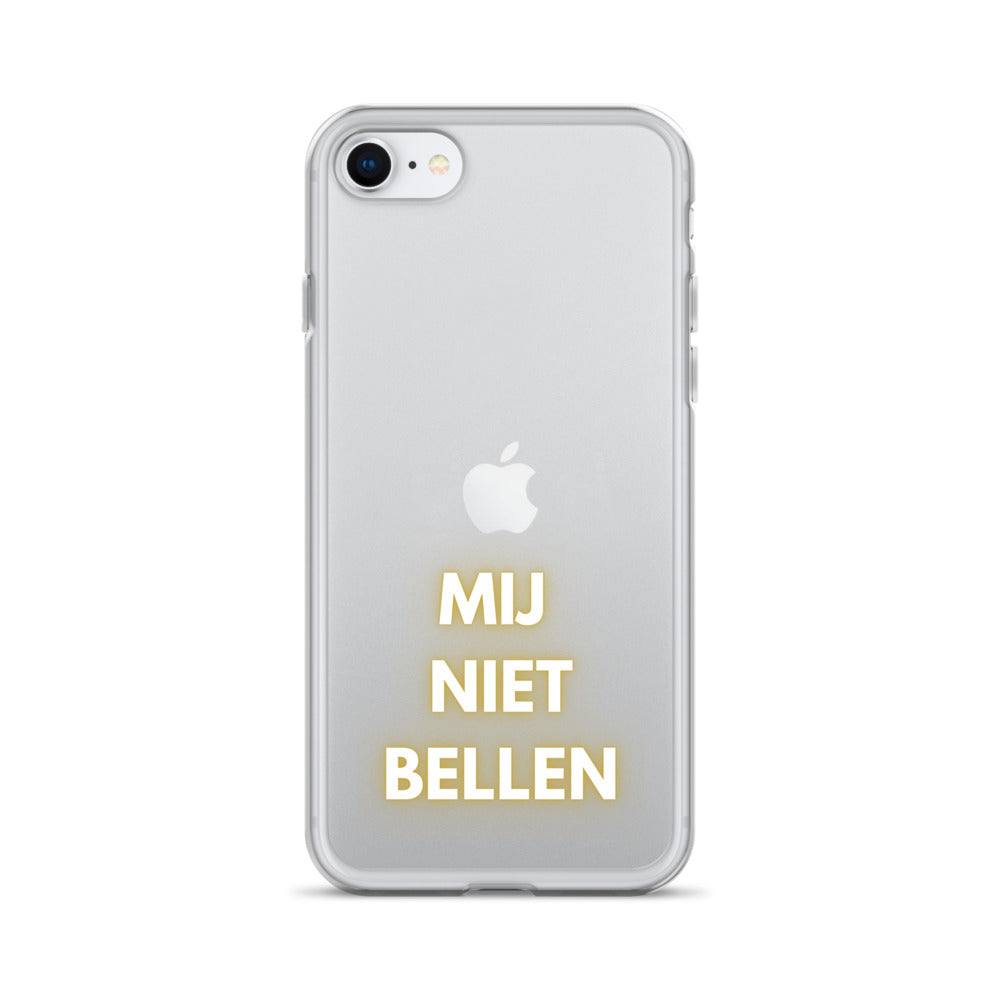 Mij Niet Bellen Doorzichtig iPhone hoesje (iPhone 11iPhone 11 ProiPhone 11 Pro MaxiPhone SEiPhone 12 miniiPhone 12iPhone 12 ProiPhone 12 Pro MaxiPhone 13 miniiPhone 13iPhone 13 ProiPhone 13 Pro Max)