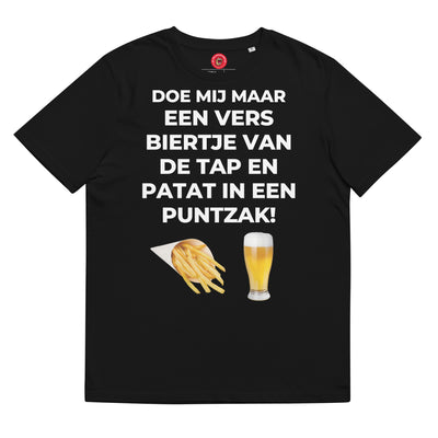 Doe Mij Maar Een Vers Biertje Van De Tap En Patat In Een Puntzak T-shirt Uniseks