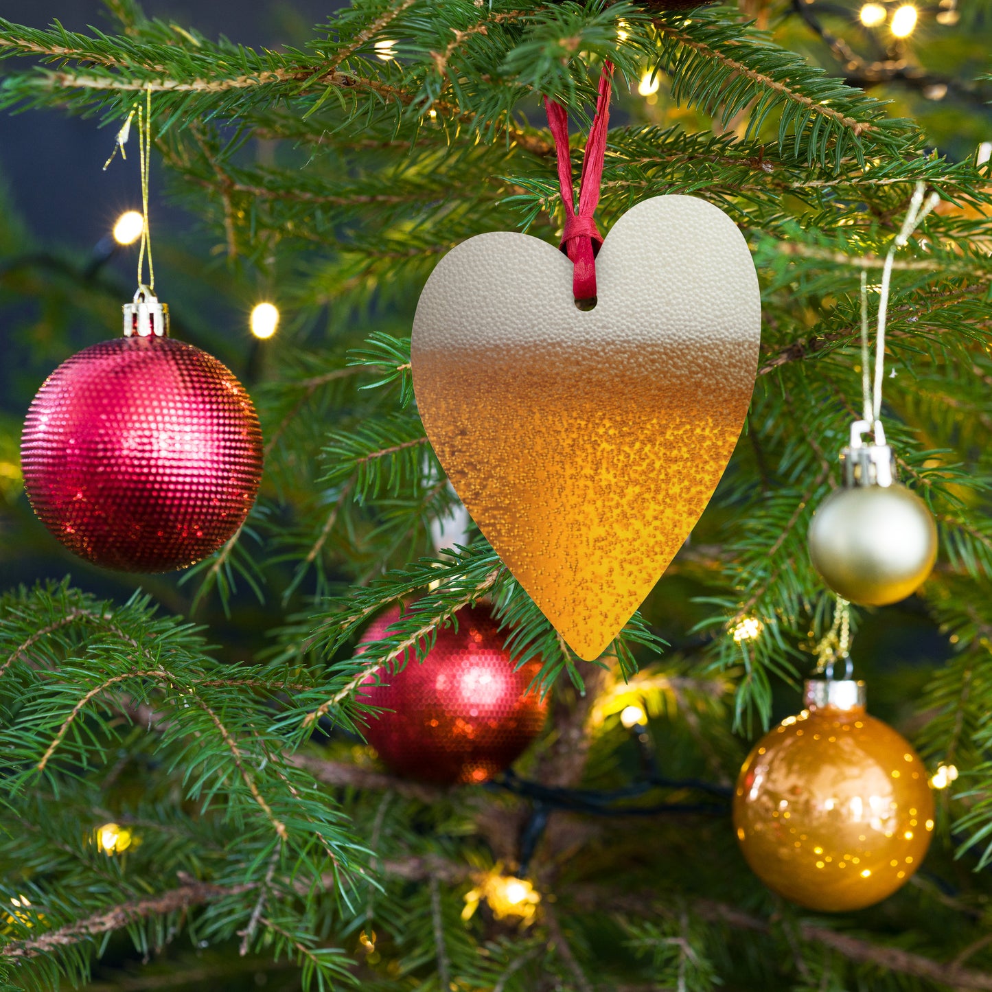 Houten Bierhart Kerstversiering